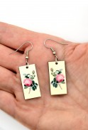 Pink Rose Earrings